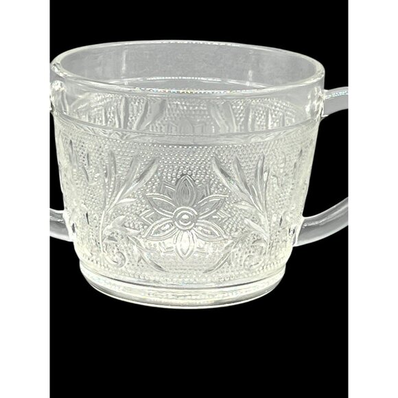 Vintage 1980's Tiara Clear Sandwich Glass Cream and Sugar with handles, no lid - Picture 8 of 9